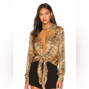 Idah Tilda Tie Top S/M Tiger Print